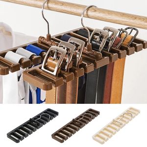 Prateleiras do banheiro, cabide de cinto de cinto de guarda -roupa Cintos de armário Organizador pendurado Girando 10 slots de cartão de armazenamento Rack Rack Gonge Quarto Home Itens 230503