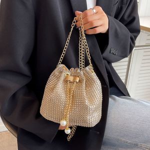 Вечерние сумки женские модные бриллианты ковша мешки ретро жемчужную цепю