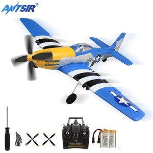 Flygplan Modle P51 Mustang RC Airplane 2.4G 4Ch 6 Axis 400mm Wingpan RC Aircraft One Key Aerobatic RTF Glider Plane Toys Gifts 230504