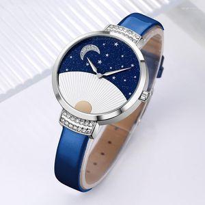 Armbandsur mode temperament stjärna himmel kvinnors klocka diamant set kvartstudent