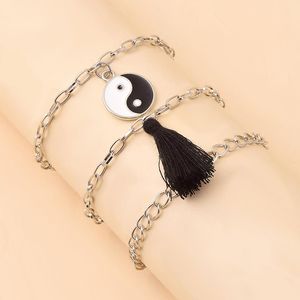 Bangle Chain Bracelet Femme For Women Bangles Brazalete Mujer Mulseiras Tai Chi Yin Yang Fashion Jewelry Armband Dames