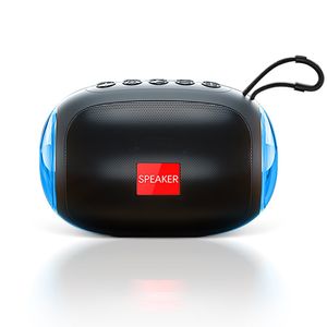 Mini Portable Bluetooth -högtalare med färgglada LED -lampor visar och Rich Dynamic Sound Wireless Speaker 5 x3, svart