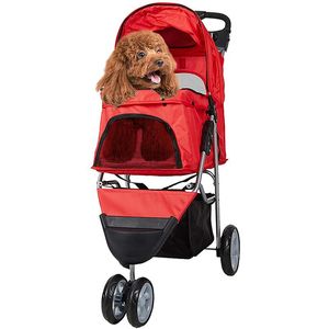 Trasportini 3Wheels Elite Jogger Passeggino per animali domestici Gattino/Cucciolo Trasportino da viaggio pieghevole Easy Walk