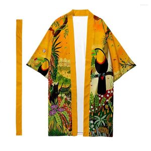 Etniska kläder Mäns japanska långa kimono cardigan samurai mönster skjorta yukata jacka