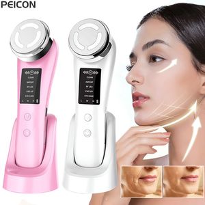 Massageador de face RF Máquina de força de aperto de pele dispositivo de elevação de face para rugas anti envelhecimento ems rejuvenescimento de rejuvenescimento Radiofrequência 230428