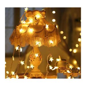 LED Strings Beiaidi 400pc/800pc Stars Fairy String Christmas Garland Light Outdoor Holiday Wedding Patio Party Festoon Festoon Drop del Dhyyg