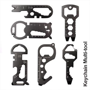 Schlüsselanhänger Multi-Tool 6Pack Metalltaschenwerkzeug für Männer Tragbar Rostfreies Multifunktionswerkzeug Schraubenschlüssel für Schraube, Lineal und Flaschenöffner, 19 in 1 Total Routinewartung.