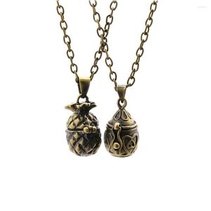 Colares pendentes 5 pares de cinzas de abacaxi retrô de abacaxi mini cremação oval desejando colar de bronze