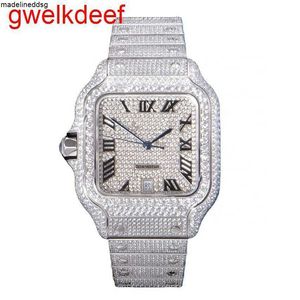 Orologi da polso Luxury Custom Bling Iced Out Orologi placcati oro bianco Moiss anite Diamond Watchess 5A replica di alta qualità Meccanico I5X8 AF7A