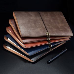 Anteckningar Soft Cover Pu Leather Spiral Notebook A5 Planner Agenda Business Office B5 Note Book Notepad Journal 6 Ring Binder 230504