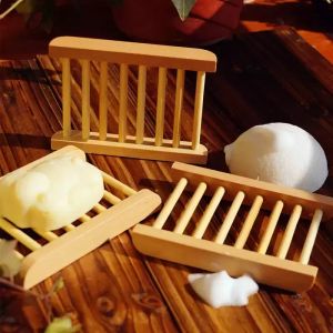 Natural Wood Soap Tray Holder Dish Storage Bath Shower Plate Hem Badrum Tvätt Heta tvålhållare FY4639 SS0504