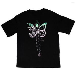 Мужские футболки Стиль Стиль Съемник Разрешение логотип цветочной бабочки девчачьи татуировки