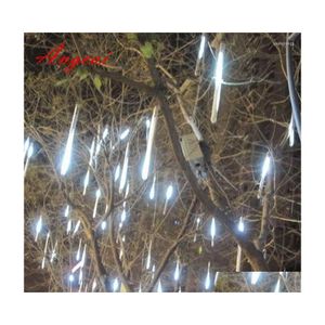 LED -strängar 30 cm 144 LED/ 50CM 240LED LIGHT METEOR Dusch Falling Rain Drop Snow Xmas String Lights Outdoor Tree 8tubes/ Set Del Dhkby