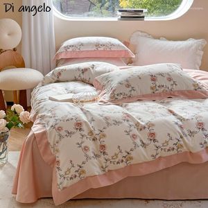Sängkläder sätter lyx av hög kvalitet europeisk 600tc egyptisk bomulls digital tryckning täcke täcke varm set lakan kudde 4 st /l