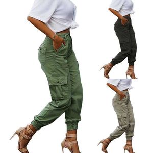 Calças femininas Capris y2k Multi-bolso de cintura alta calça de carga Senhora ladra casual Sweet Streetwear Loose Version Tipo 2021 P230504