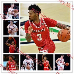 Morgan Safford Wil Stevens Miami 농구 유니폼 Curtis Harrison IV 커스텀 스티치 남성 청소년 45 Anderson Mirambeaux Miami Redhawks Jerseys