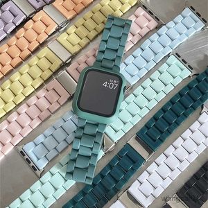 Watch Bands Candy Color Resin Strap For 41mm 45 42 44 40 mm Macaron Replace Wrist band Belt Smart Band Accessories