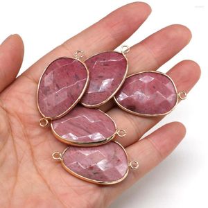 Kolye Kolyeleri Doğal Rhodochrosite Düzensiz Damla Şekillendirilmiş Yüzlü Hemming Konektörü Takı Mücevher Yapımı DIY Kolye Aksesuarları