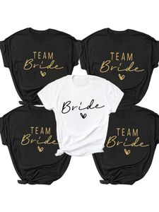 Kvinnor Tshirt Women Team Bride Bachelorette Party Dusch Hen Party Bridesmaid Tshirt Girls Wedding Female Tops Tees 230503