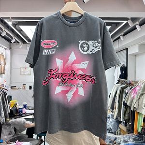 Tees t-shirts mens överdimensionerade skjorta USA-storlek överlägsna tung fabel rippade tshirts riktiga bilder vintage svart tee