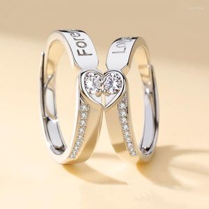 Wedding Rings Forever Love Couple Adjustable Matching Dating Ring Set For Man Women Fashion Jewelry Drop KAR299