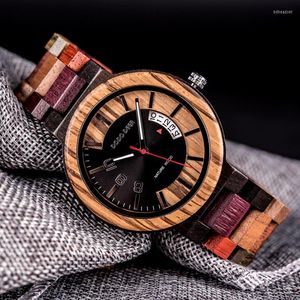 Armbanduhren DODO DEER Fashion Wood Watch Men In Qaurtz Classic Quartz Date Display Colorful Strap Waterprrof Male Gift For Ihn