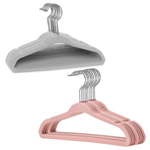 Organization 10Pcs Baby NonSlip Velvet Hangers Space Saving 360 Degree Swivel Hook Flocked Felt Kids Clothes Drying Rack Closet Organizer