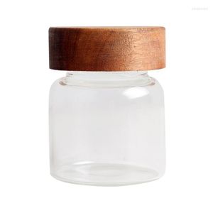 Storage Bottles 120/190ML Round Honey Canister Food Sealed Container Glass Jar Empty Bottle For Loose Tea Coffee Bean Sugar Salt