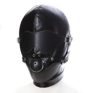 フェチセックスマスク緊縛ボンデージセクシーなヘッドギア開口ギャグ目隠しレザー拘束フードマスク大人のおもちゃ大人のゲーム