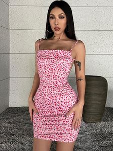 Casual Dresses Flower Print Slip Sleeveless Backless Slim Sexig Maxi Dress 2023 Spring Women Elegant Streetwear Fashion Vintage Gala