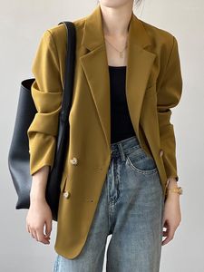 بدلات النساء BZVW Office Lady Fashion Prosoyly Blazers Coats Women's Long Sleeve Longer Pure Pure Casual 2023 Trend 25x0183