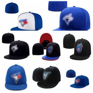 Blue Jays- Beyzbol Kapakları Gorras Bones Erkekler için Kadınlar Spor Hip Hop Kapağı Tam Kapalı Takılı Şapkalar
