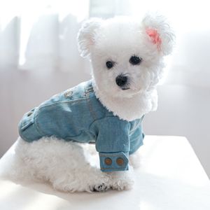 Dog Apparel Cool Pet Dog Clothes Warm Winter Thickened Jeans Wear Cat Clothing Pet Dog Jacket Coat For Small Dogs Yorkshire Pets Apparel 230504