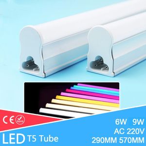 2 pcs tubi a LED T5 luce 30 cm 60 cm 220 V ~ 240 V LED LED LED a LED T5 LED T5 6W 9W Lampara bianca fredda Lampora AMPOULE PVC Plastica