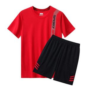 Felpe con cappuccio Felpe Sport da uomo ad asciugatura rapida Estate Corsa Fitness Pantaloncini casual traspiranti a maniche corte Tuta da basket in due pezzi