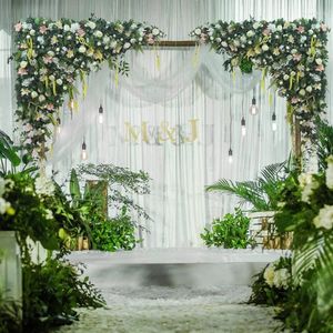 装飾的な花人工絹の花の結婚式のシーンレイアウトステージ背景前機能領域装飾Tステーションフラワーアレンジメント