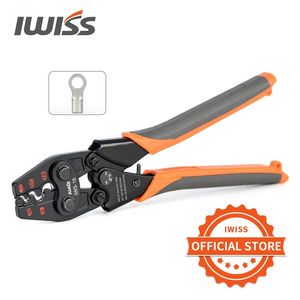 Tang IWISS IWS16 Crimpatrice a cricchetto per terminali non isolati da AWG 226 con pinza a crimpare a ganasce lucide