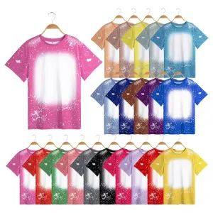 Familie passende Outfits Sublimation Blanks Bleach T-Shirts für DIY-Druck Foto Eltern-Kind-Kleidung T-Shirt Jubiläum T-Shirt Tops Casual T-Shirts Großhandel