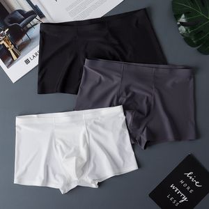 Underpants 3 Pcsset Men's Ice Silk Ultra-thin Silk Boxer Summer Breathable Transparent Male Panties Seamless Underwear 230503