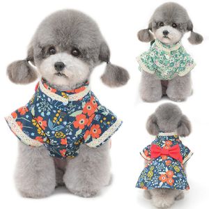 Dog Apparel Japanese Style Dog Dress Summer Cat Skirt Puppy Apparel Yorkshire Bichon Poodle Pomeranian Shih Tzu Schnauzer Pet Clothing 230504