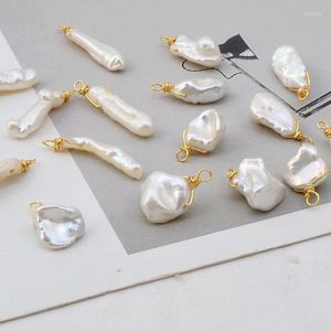 Anhänger Halsketten Natur Barock Träne Perle Gold Farbe Kupferdraht Unregelmäßig Einzigartige Handarbeit DIY Halskette Ohrringe Schmuck Zubehör