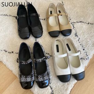 Платье обуви Suojialun Brand Women Flats Top Quality Fashion Mix Color Round Toe Loafers повседневный открытый балет 230503