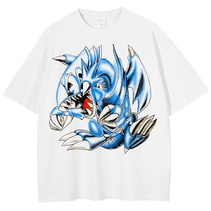 Mężczyzn S t t koszule Harajuku streetwear mody T -koszulka niebieska dinozaur nadruk t -shirt Summer bawełny swobodny tshirt men Hip Hop krótkie topy TEES 230503