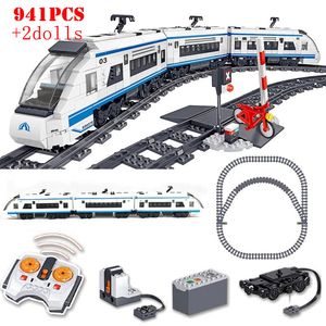 Blockerar City Remote Control Train Harmony High Speed ​​Rail Electric Car Building Tekniska spår Bricks Toys For Children Gifts 230504