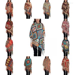 Halsdukar snygg vintage turkisk kilim tofsell halsduk kvinnor vinter fall varm sjal wrap lady persisk tribal etnisk konst