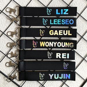 Keychains KPOP IVE ive laser de laser logotipo impressa tira de telefone Keyring yujin gaeul rei wonyoung liz leeseo bolsa acessórios