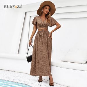 Tvådelt klänning Keby ZJ Summer Chiffon Set Woman Kirt Women Leopard Print Crop Top and Suits Party MILF 2 Outfits 230504