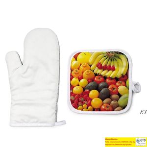 Blank Sublimation Oven Mitts Set Oven Gloves Hot Pad Pot Holder for DIY Kitchen Accessories Heat Resistance ZZA12903