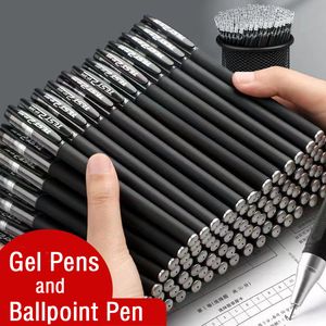 Bollpoint Penns Gel Pennor Set Black Blue Red Refill Pen Bullet Tips 05mm School Office Supplies Stationery Kawaii Accessories Stationery 230503