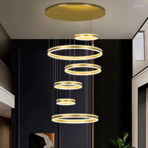 Pendant Lamps Lights Modern Home Decor Ring Led Light For Living Room Hanging Ceiling Indoor Lighting
